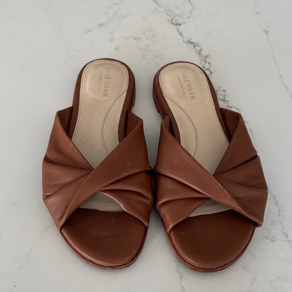 Cole Haan Women's Tan Leather Mules - Picture 3 of 7
